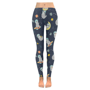 Cute sloth astronaut star planet rocket pattern Women's Legging Fulfilled In US