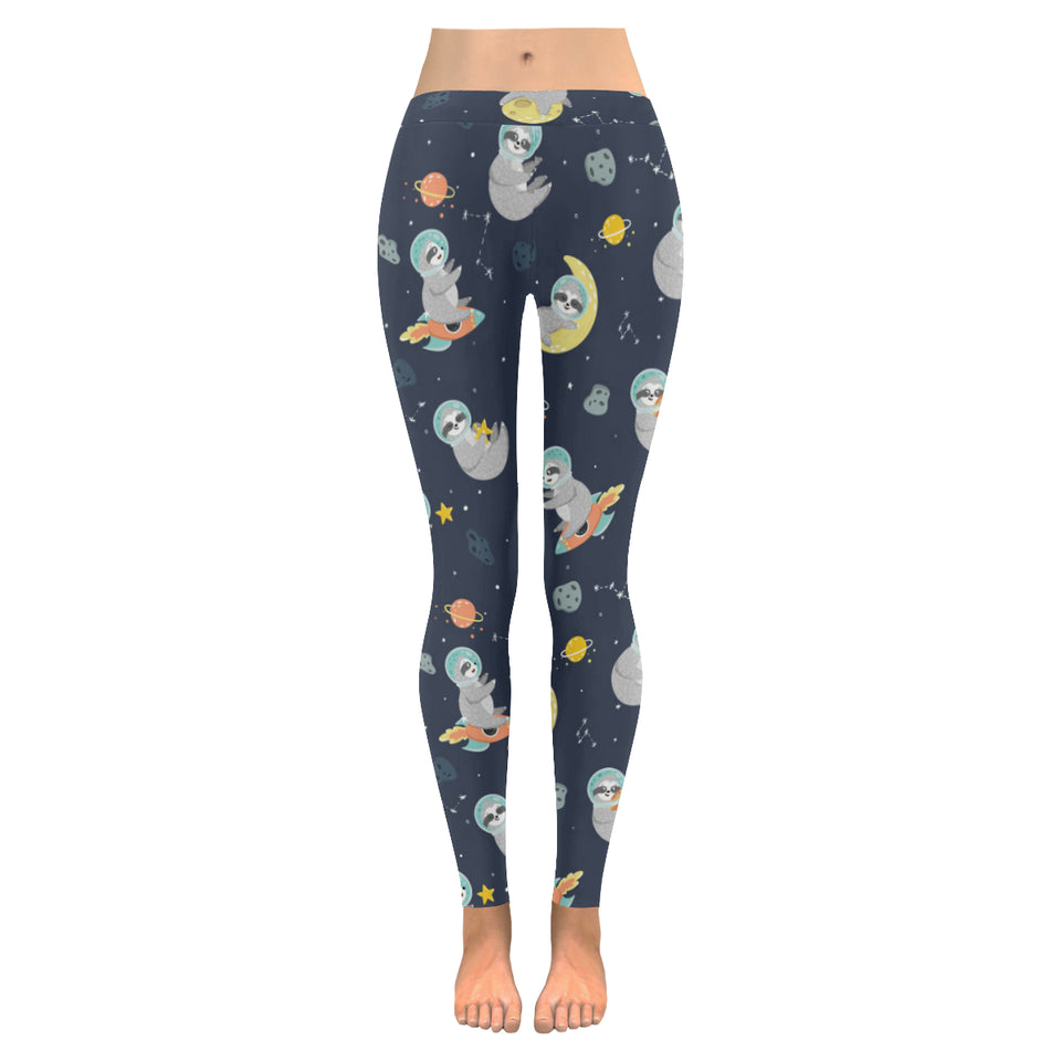 Cute sloth astronaut star planet rocket pattern Women's Legging Fulfilled In US