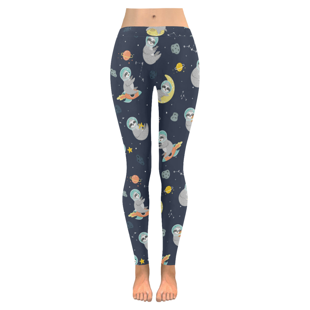 Cute sloth astronaut star planet rocket pattern Women's Legging Fulfilled In US