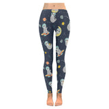 Cute sloth astronaut star planet rocket pattern Women's Legging Fulfilled In US