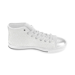 arabic white pattern Women's High Top Canvas Shoes White