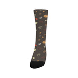 Coffee bean leave pattern Crew Socks