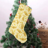 Saxophone cornet pattern yellow background Christmas Stocking