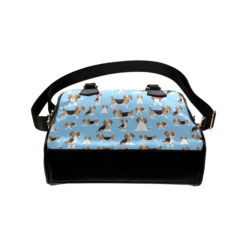 Beagle dog blue background pattern Shoulder Handbag
