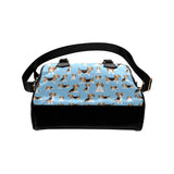 Beagle dog blue background pattern Shoulder Handbag