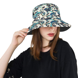 Japanese wave pattern Unisex Bucket Hat