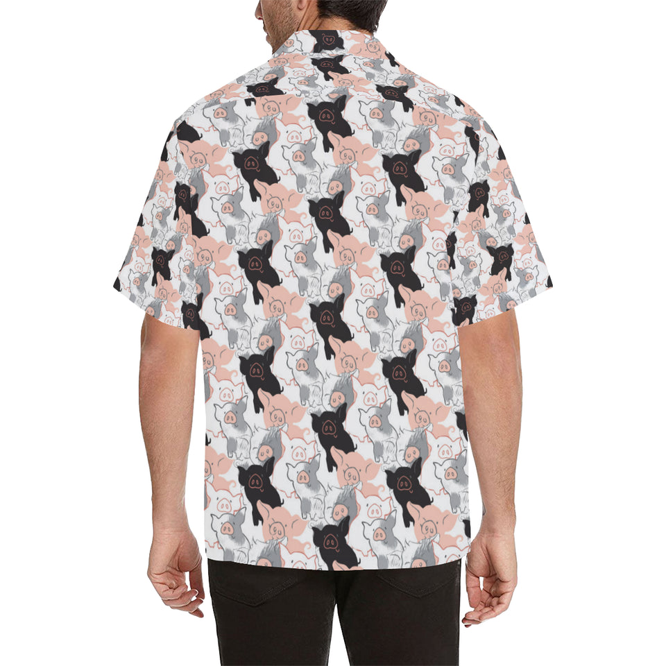 Pig Pattern Print Design 05 Men's All Over Print Hawaiian Shirt (Model T58)