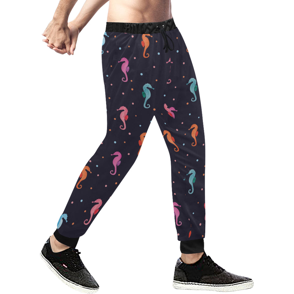 Watercolor colorful seahorse pattern Unisex Casual Sweatpants