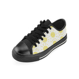 hand drawn sun pattern Men's Low Top Canvas Shoes Black