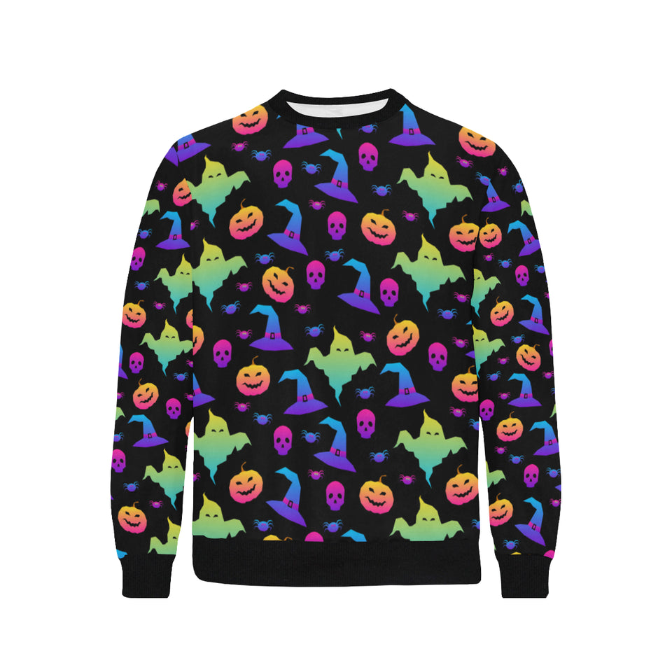 Colorful halloween background Men's Crew Neck Sweatshirt