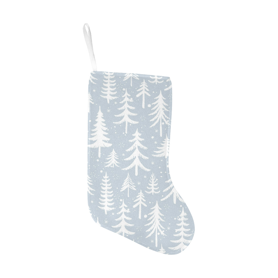 Christmas tree winter forest pattern Christmas Stocking