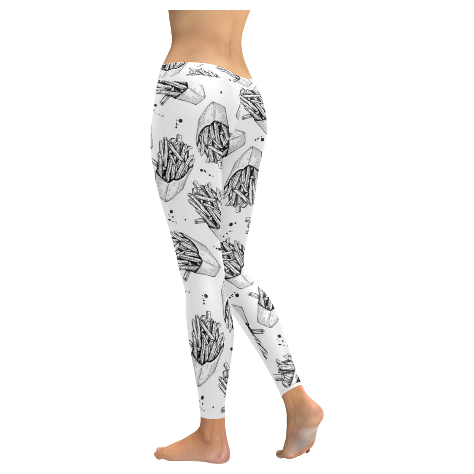 Hand drawn french fries pattern Women's Legging Fulfilled In US