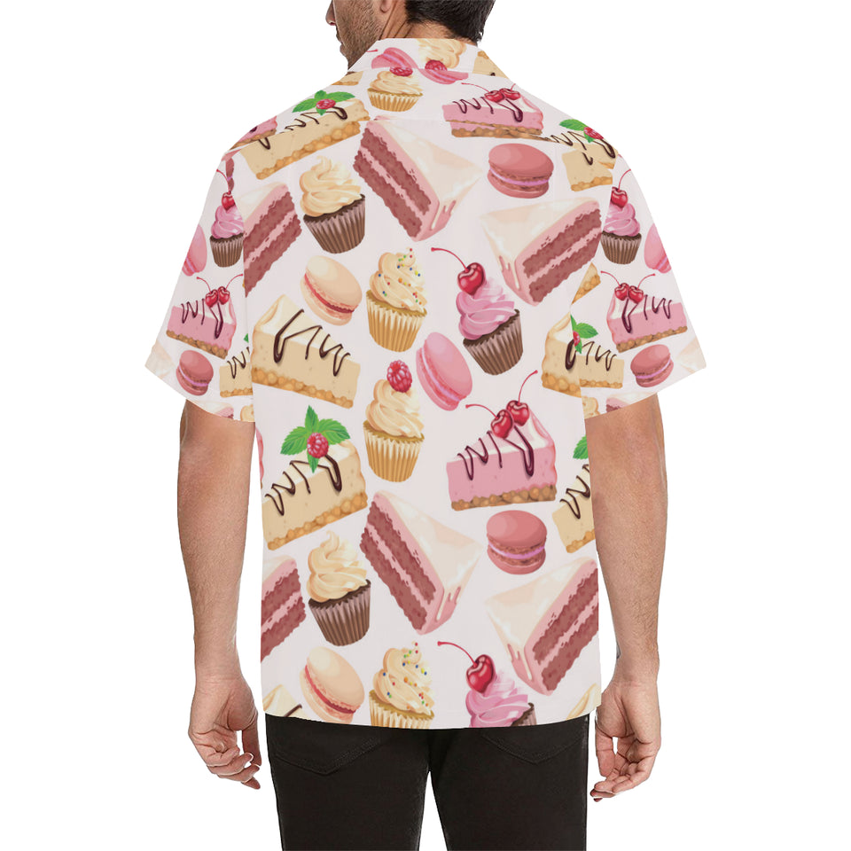 Cake cupcake sweets pattern Men's All Over Print Hawaiian Shirt