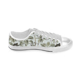 Monkey sloth lemur palm trees pattern Men's Low Top Canvas Shoes White