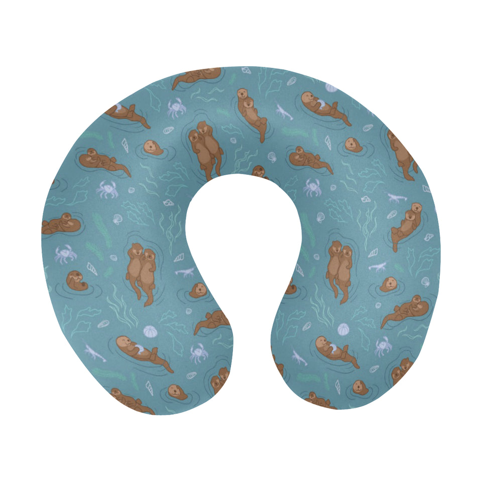 Sea otters pattern U-Shaped Travel Neck Pillow