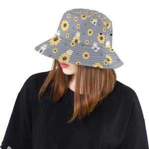 Cute hamster sunflower pattern background Unisex Bucket Hat