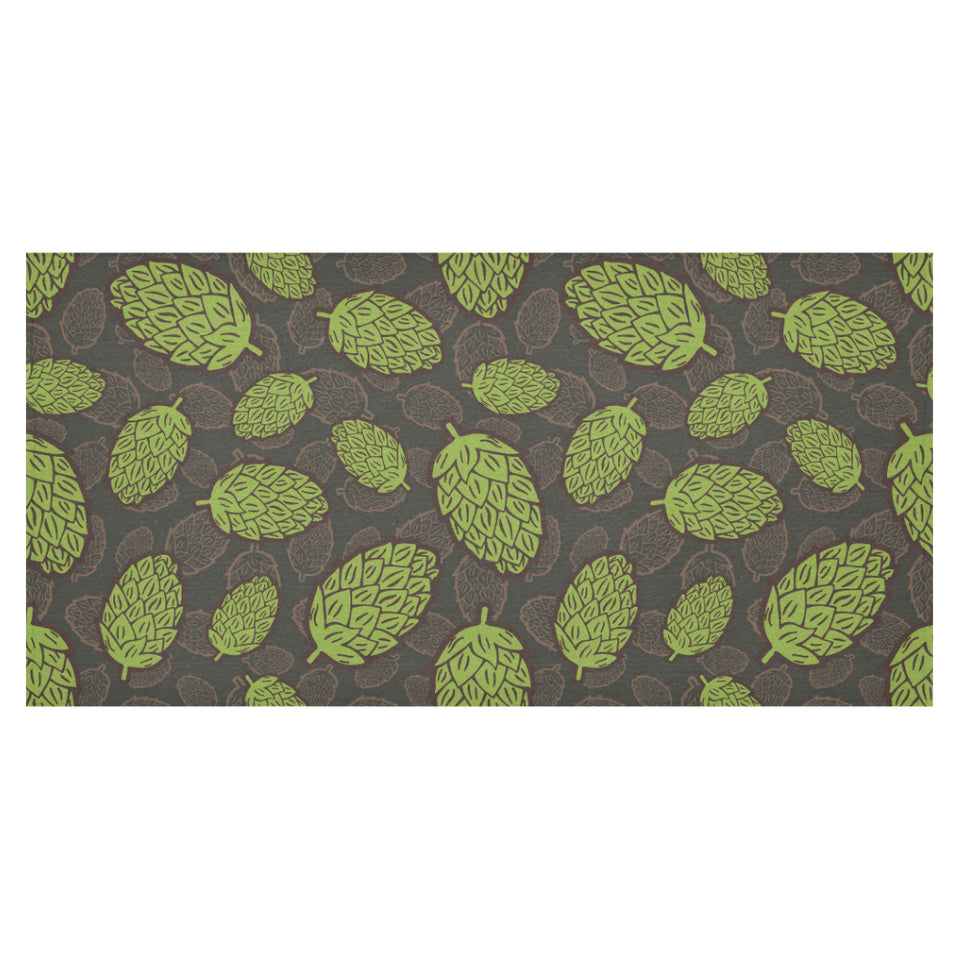 Hop pattern black background Tablecloth