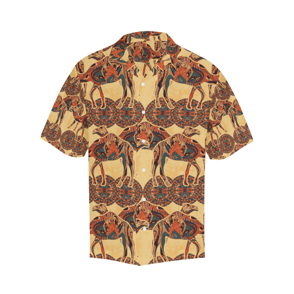 Camel polynesian tribal design pattern Men's All Over Print Hawaiian Shirt