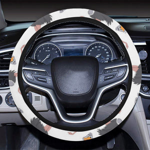 Ostrich Pattern Print Design 02 Car Steering Wheel Cover
