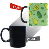 Avocado pattern green background Morphing Mug Heat Changing Mug