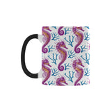 Purple seahorse blue coral pattern Morphing Mug Heat Changing Mug