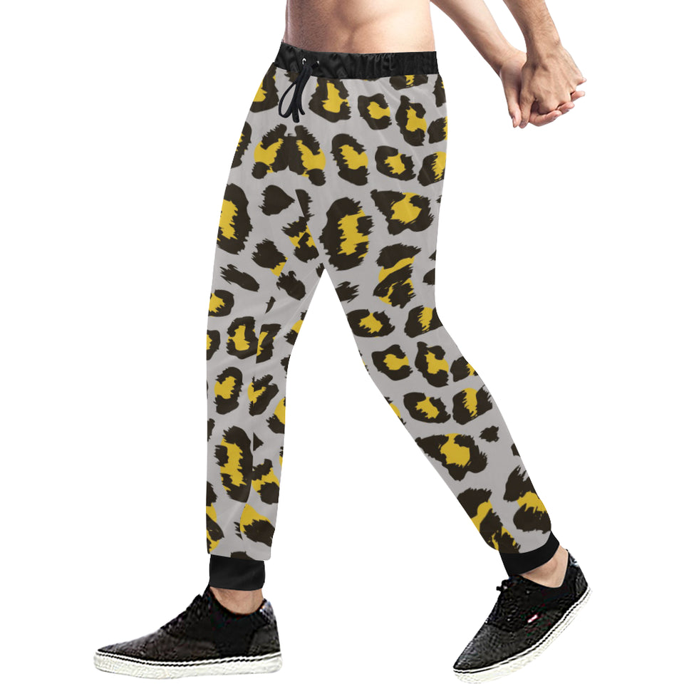Gray Leopard print pattern Unisex Casual Sweatpants