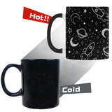 Hand drawn space rocket star planet Morphing Mug Heat Changing Mug