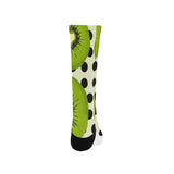 kiwi black dot background Crew Socks
