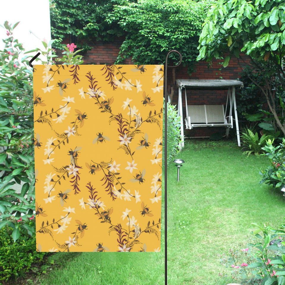 Bee flower pattern House Flag Garden Flag