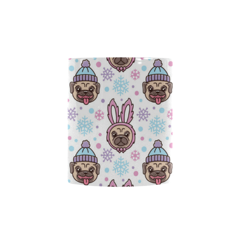 Cute pug hat rabbit costume pattern Morphing Mug Heat Changing Mug