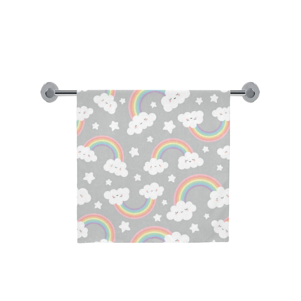 Cute rainbow clound star pattern Bath Towel