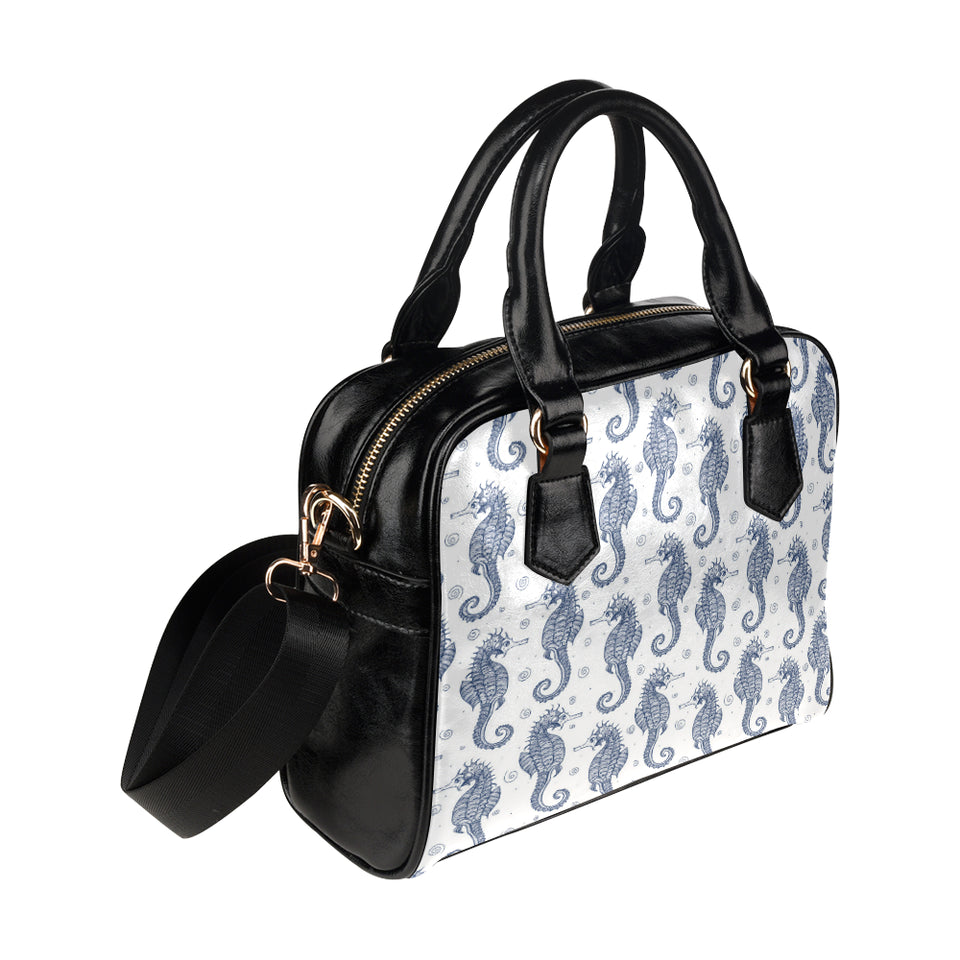 Seahorse pattern background Shoulder Handbag