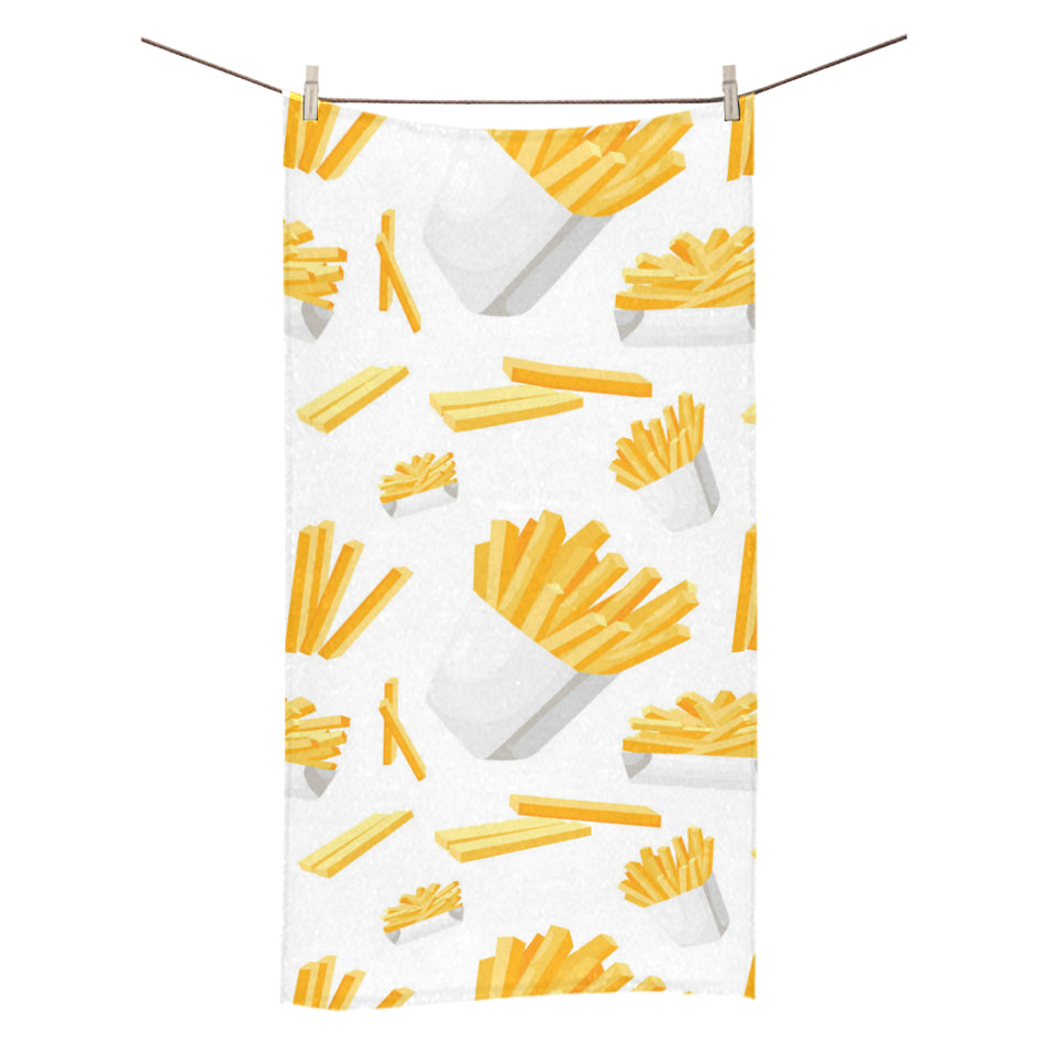 French fries white paper box pattern Bath Towel
