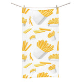 French fries white paper box pattern Bath Towel