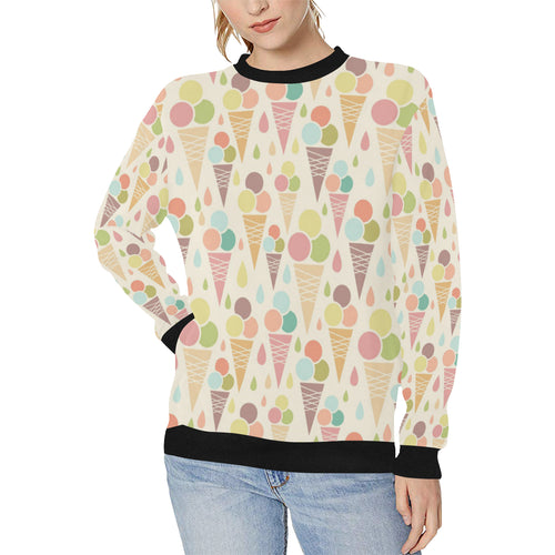 Ice cream cone pattern Women's Crew Neck Sweatshirt