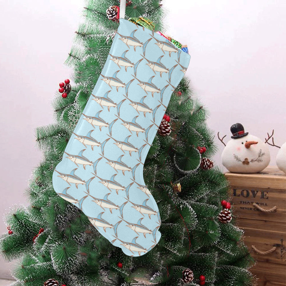 Swordfish Pattern Print Design 01 Christmas Stocking