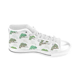 Chameleon lizard pattern Men's High Top Canvas Shoes White