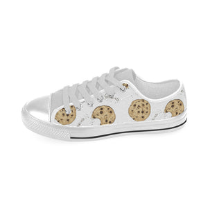 Sketch style cookie pattern Men's Low Top Shoes White