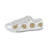 Sketch style cookie pattern Men's Low Top Shoes White