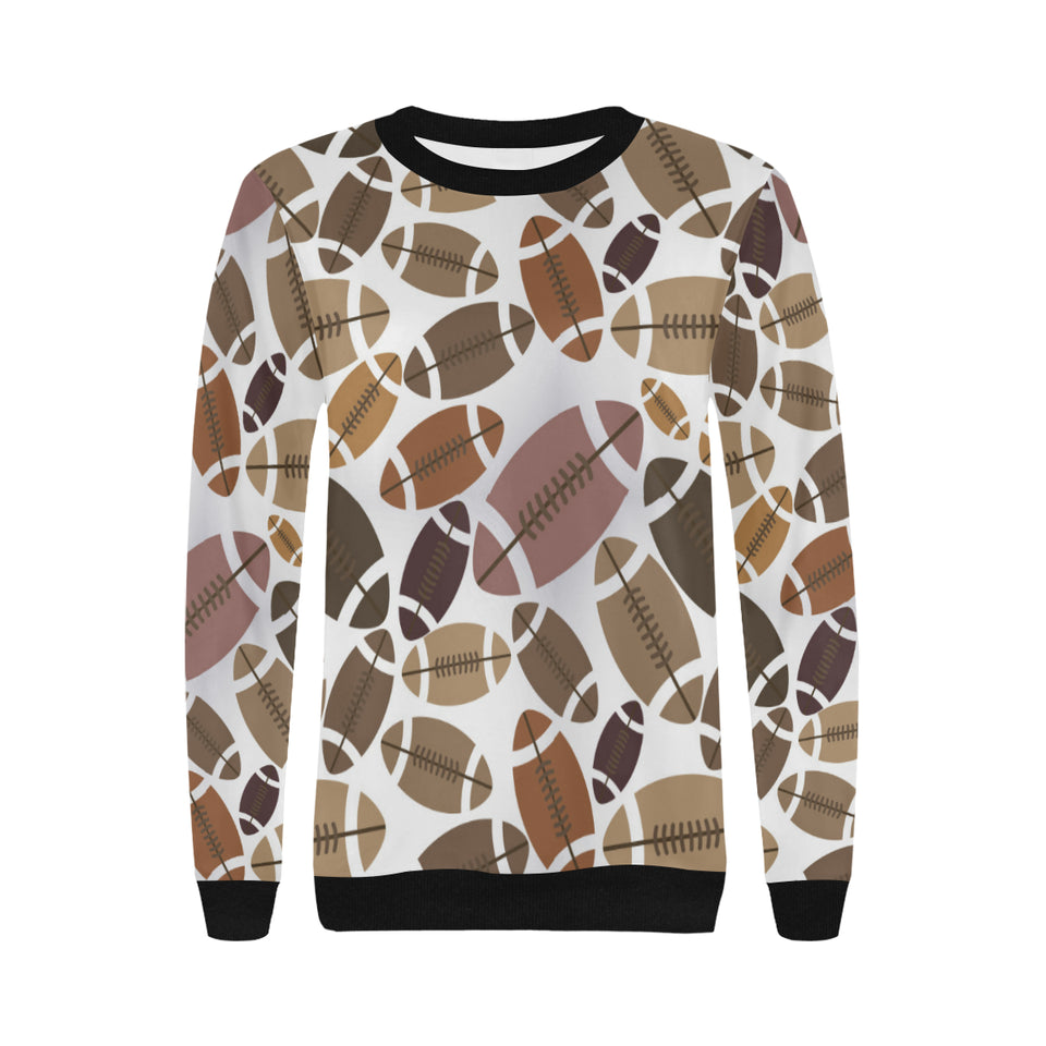 American football ball pattern Women's Crew Neck Sweatshirt