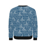 Hand drawn sailboat pattern Men's Crew Neck Sweatshirt