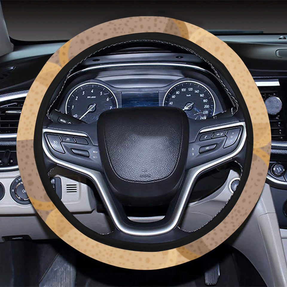 Bread Toast Pattern Print Design 04 Car Steering Wheel Cover