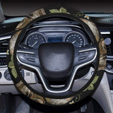 Skull rose humming bird flower pattern Car Steering Wheel Cover