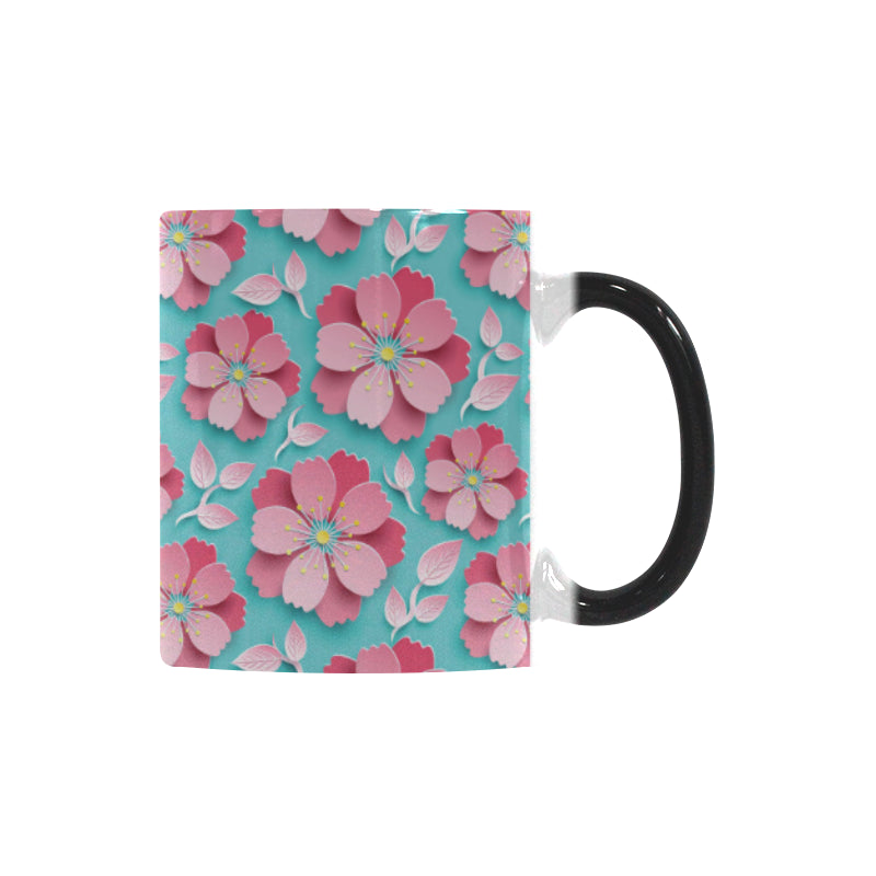 3D sakura cherry blossom pattern Morphing Mug Heat Changing Mug