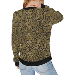 Snake skin pattern Women's Crew Neck Sweatshirt