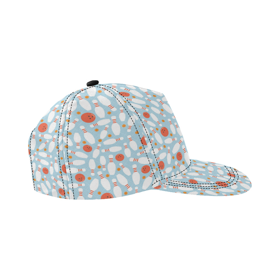 Bowling ball bowling pins blue blackground All Over Print Snapback Cap