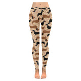 Dachshund floral background Women's Legging Fulfilled In US
