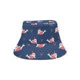 Cute sea lion seal christmas hat candy cane heart Unisex Bucket Hat