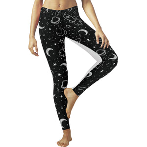 Hand drawn space rocket star planet Women's Legging Fulfilled In US