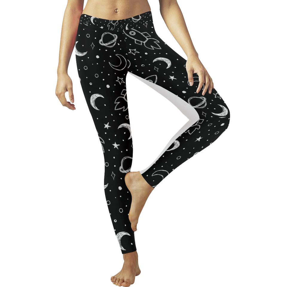 Hand drawn space rocket star planet Women's Legging Fulfilled In US